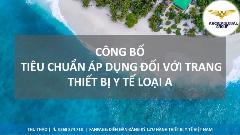 cong bo tieu chuan ap dung doi voi trang thiet bi y te loai a