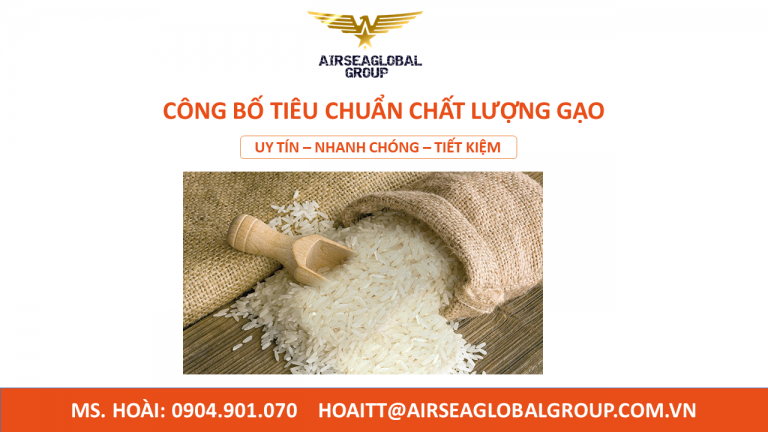 CÔNG BỐ TIÊU CHUẨN CHẤT LƯỢNG GẠO