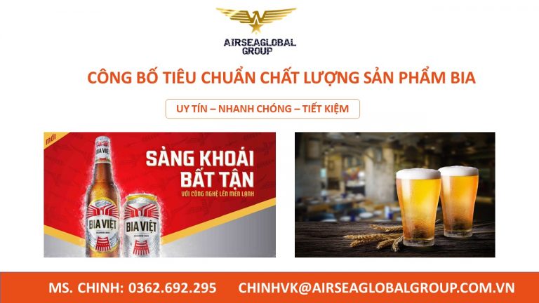 CÔNG BỐ TIÊU CHUẨN CHẤT LƯỢNG SẢN PHẨM BIA