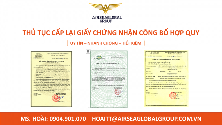 THỦ TỤC CẤP LẠI GIẤY CHỨNG NHẬN CÔNG BỐ HỢP QUY