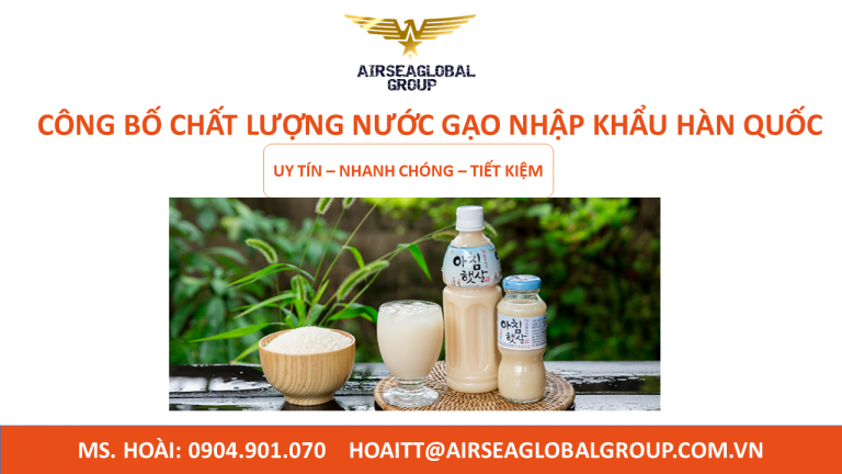 CÔNG BỐ CHẤT LƯỢNG NƯỚC GẠO NHẬP KHẨU HÀN QUỐC