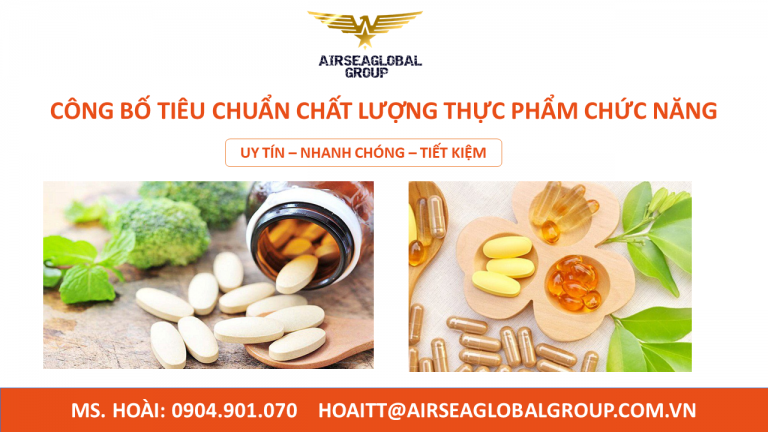 CÔNG BỐ TIÊU CHUẨN CHẤT LƯỢNG THỰC PHẨM CHỨC NĂNG