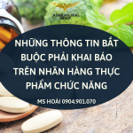 NHỮNG THÔNG TIN BẮT BUỘC PHẢI KHAI BÁO