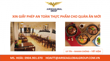 XIN GIẤY PHÉP AN TOÀN THỰC PHẨM CHO QUÁN ĂN MỚI