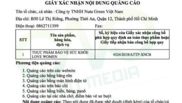 XIN GIẤY PHÉP QUẢNG CÁO THỰC PHẨM BẢO VỆ SỨC KHOẺ