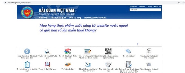 Mua hàng thực phẩm chức năng từ website nước ngoài có giới hạn số lần miễn thuế không?