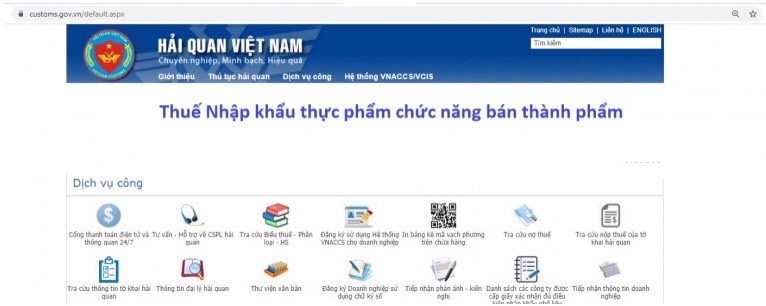 thue nhap khau thuc pham chuc nang ban thanh pham