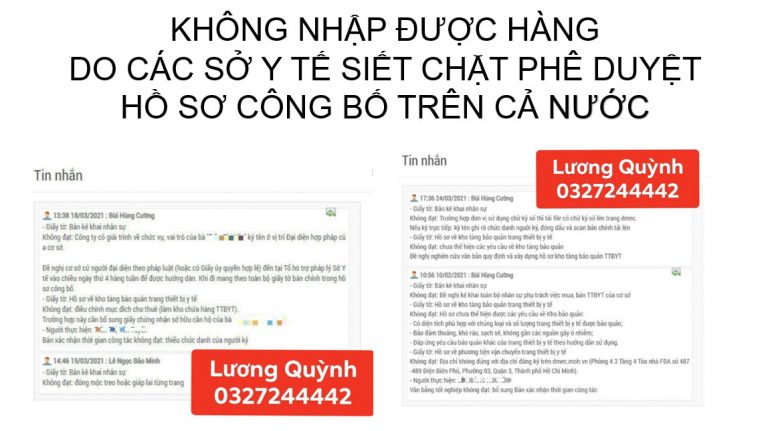 KHÔNG NHẬP ĐƯỢC HÀNG DO CÁC SỞ Y TẾ SIẾT CHẶT PHÊ DUYỆT HỒ SƠ CÔNG BỐ TRÊN CẢ NƯỚC