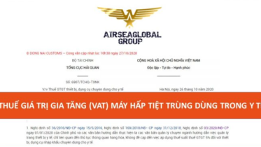 THUẾ GIÁ TRỊ GIA TĂNG VAT MÁY HẤP TIỆT TRÙNG DÙNG TRONG Y TẾ