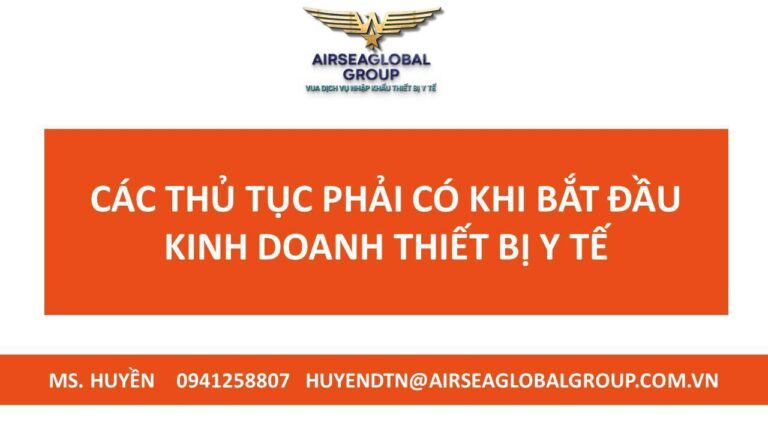 THỦ TỤC KINH DOANH HÀNG Y TẾ