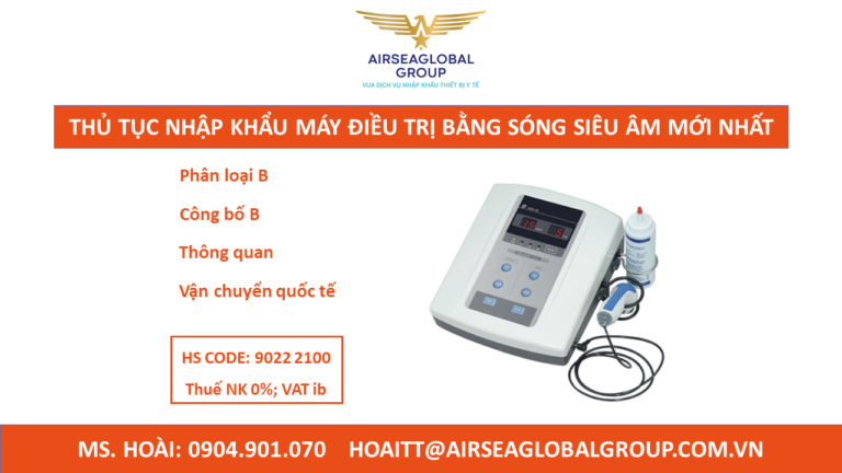 THỦ TỤC NHẬP KHẨU MÁY SIÊU ÂM TRỊ LIỆU