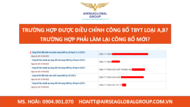 TRƯỜNG HỢP PHẢI LÀM MỚI VÀ THAY ĐỔI CÔNG BỐ TIÊU CHUẨN ÁP DỤNG TBYT LOẠI A, B