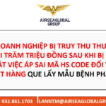 DOANH NGHIỆP BỊ TRUY THU THUẾ VÀI TRĂM TRIỆU ĐỒNG SAU KHI BỊ RÀ SOÁT VIỆC ÁP SAI MÃ HS CODE ĐỐI VỚI MẶT HÀNG QUE LẤY MẪU BỆNH PHẨM