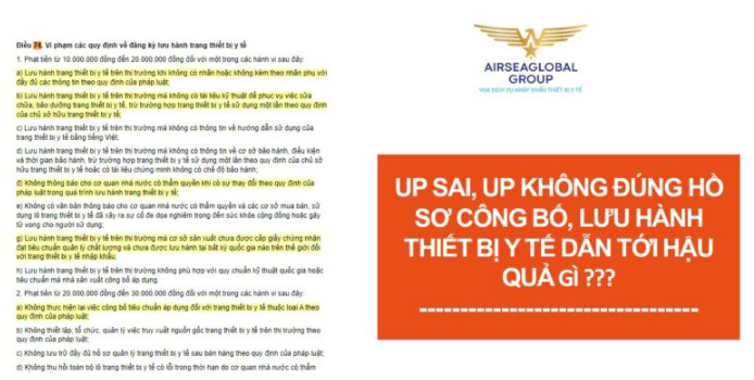 UP SAI HỒ SƠ CÔNG BỐ LƯU HÀNH THIẾT BỊ Y TẾ DẪN TỚI HẬU QUẢ GÌ?
