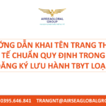 HƯỚNG DẪN KHAI TÊN TRANG THIẾT BỊ Y TẾ CHUẨN QUY ĐỊNH TRONG HỒ SƠ ĐĂNG KÝ LƯU HÀNH TBYT LOẠI C,D