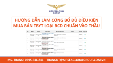 CÔNG BỐ ĐỦ ĐIỀU KIỆN MUA BÁN TBYT LOẠI BCD