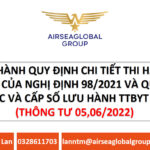 BYT BAN HÀNH QUY ĐỊNH CHI TIẾT THI HÀNH MỘT SỐ ĐIỀU CỦA NGHỊ ĐỊNH 98_2021 VÀ QUY ĐỊNH DANH MỤC VÀ CẤP SỐ LƯU HÀNH TTBYT CẤP BÁCH (THÔNG TƯ 05 06 2022)